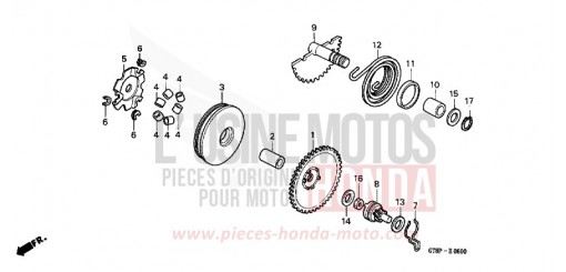 DRIVE FACE/KICK STARTER SPINDLE PK50MP de 1993